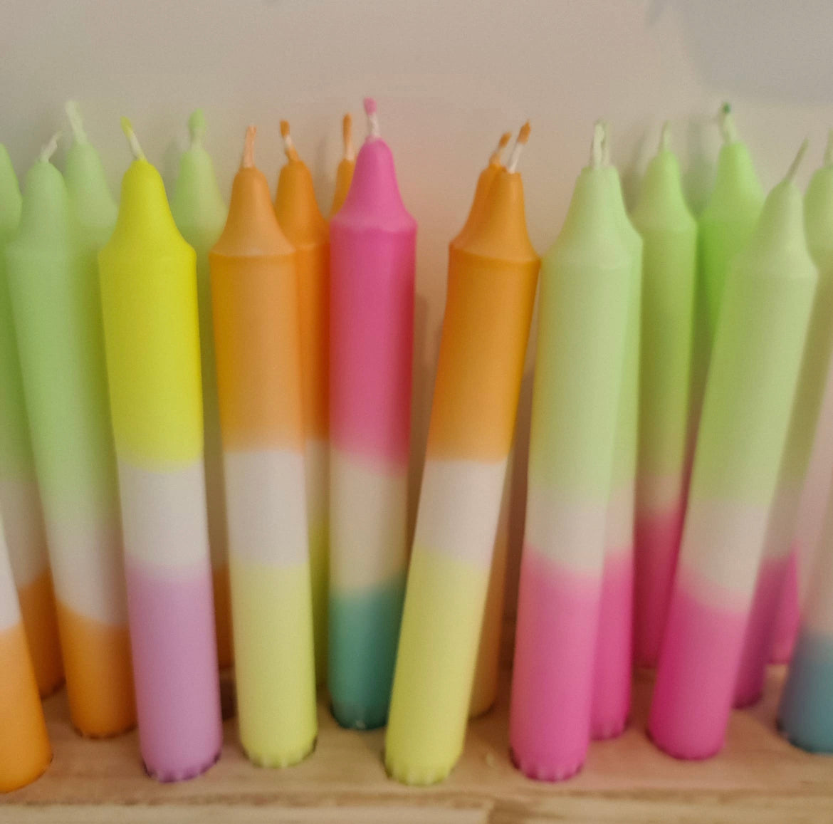 Single Colour Dipped Dinner Candles
