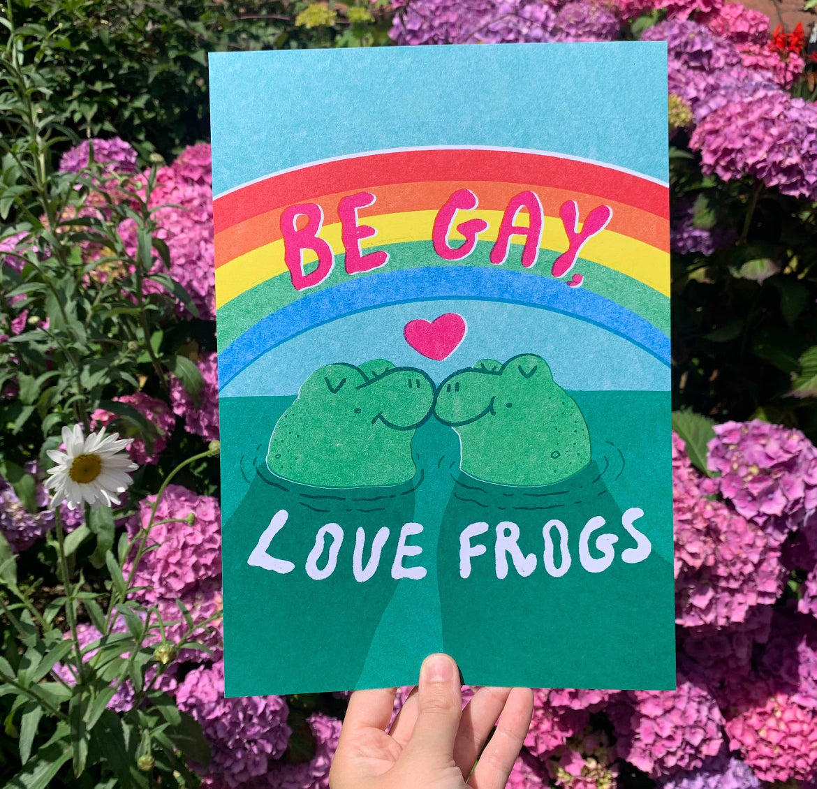 Be Gay Love Frogs Print