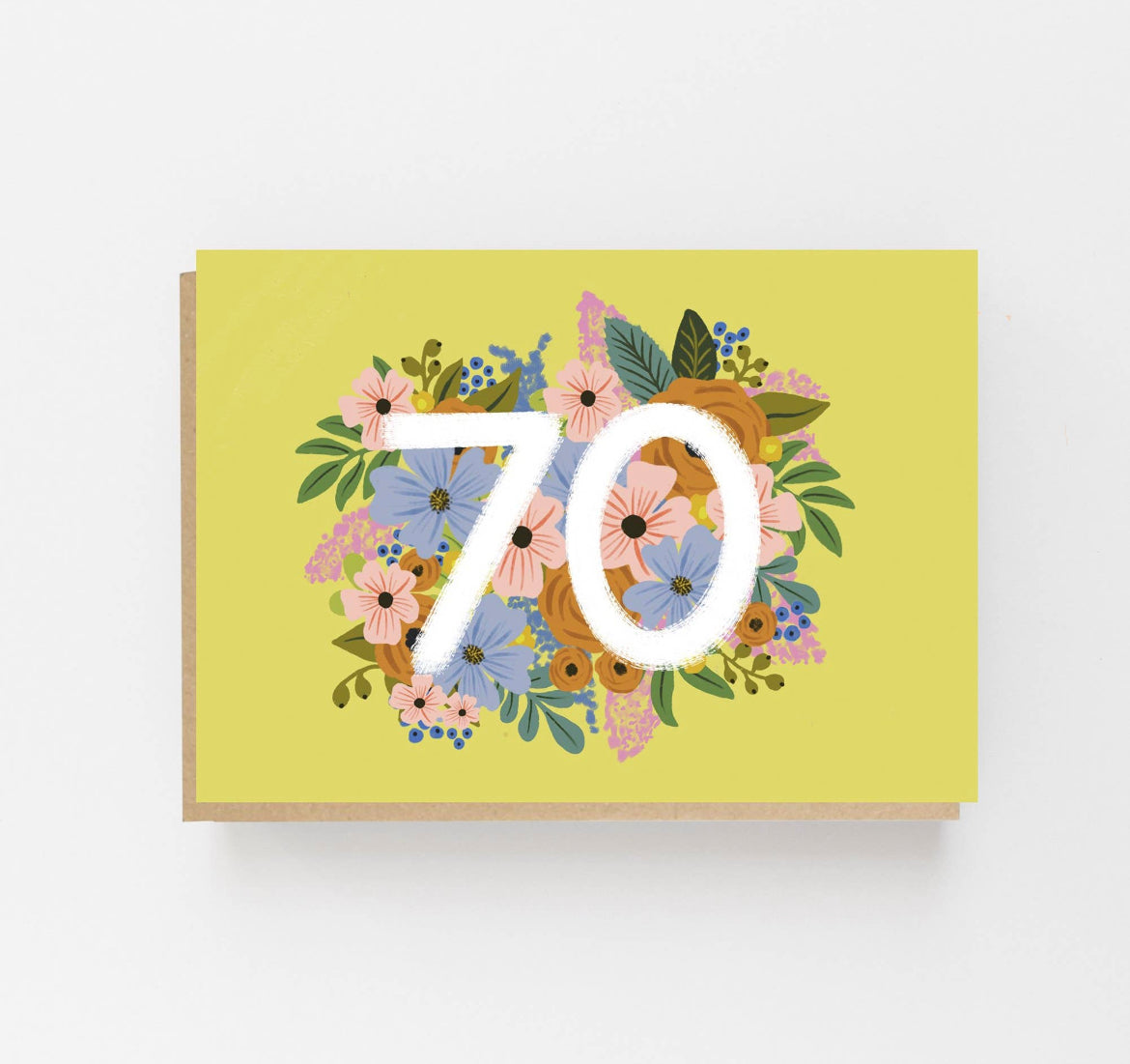 Floral 70th Birthday Card