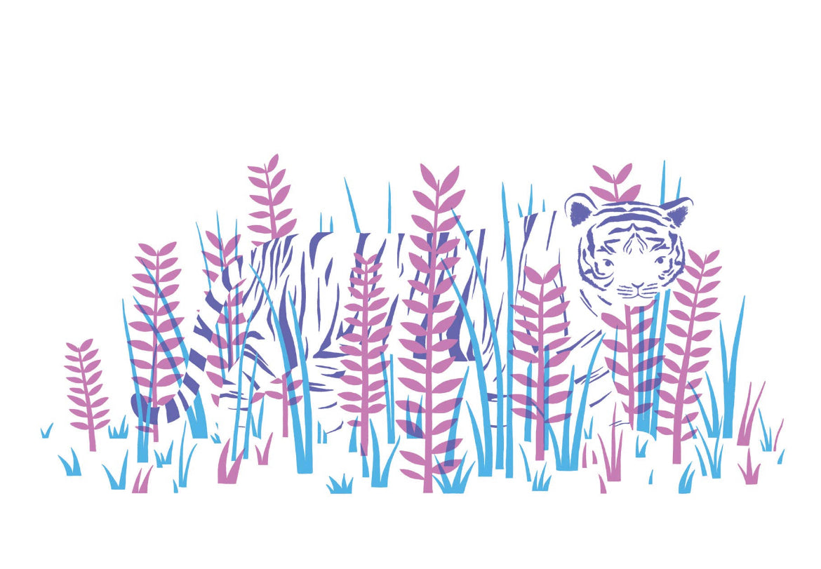 Tiger in the Grass Postcard