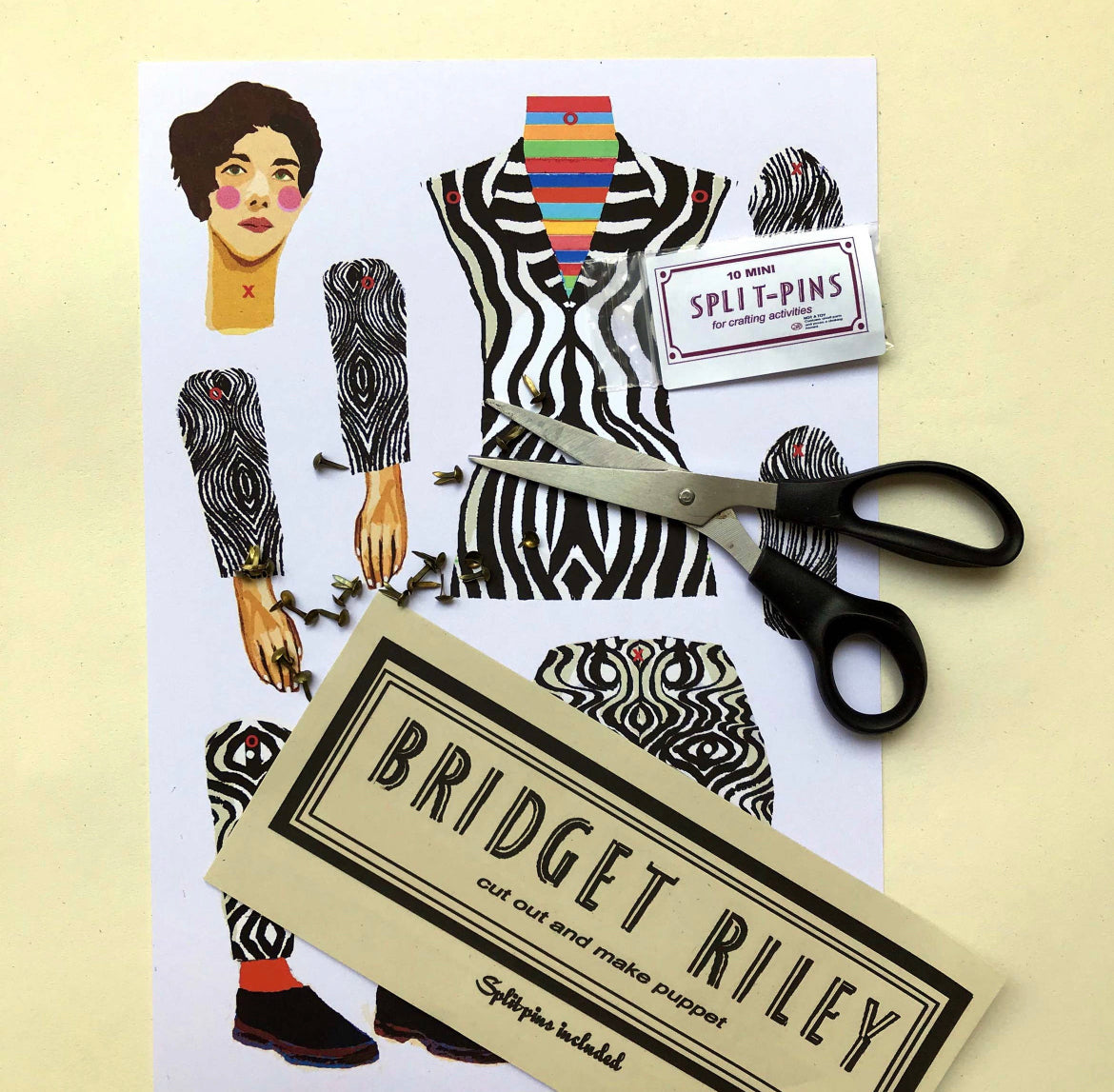 Bridget Riley Cut and Make Puppet
