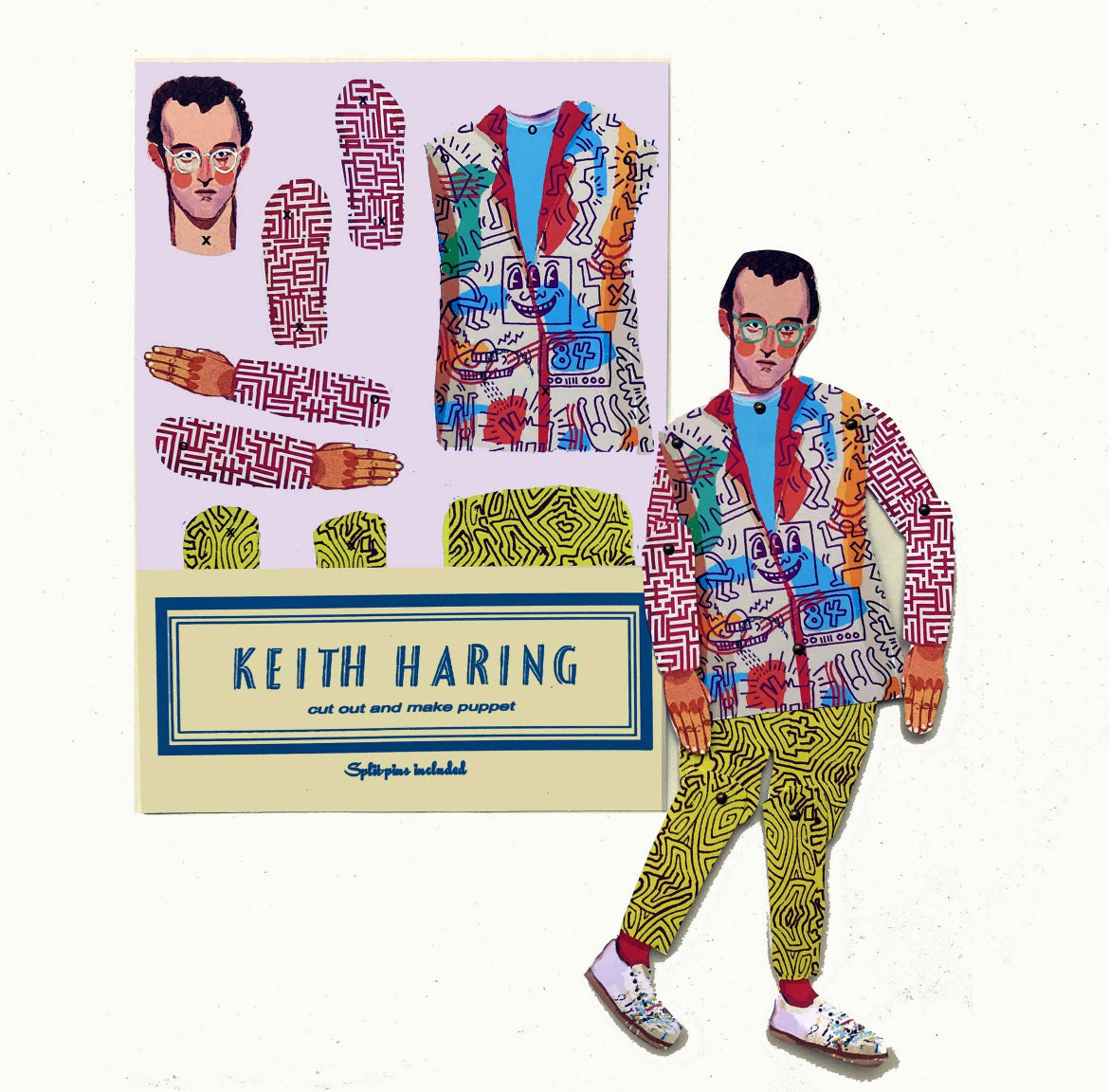 Keith Haring Cut and Make Puppet