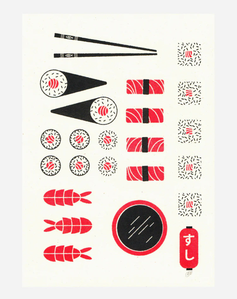 Sushi A4 Riso Print