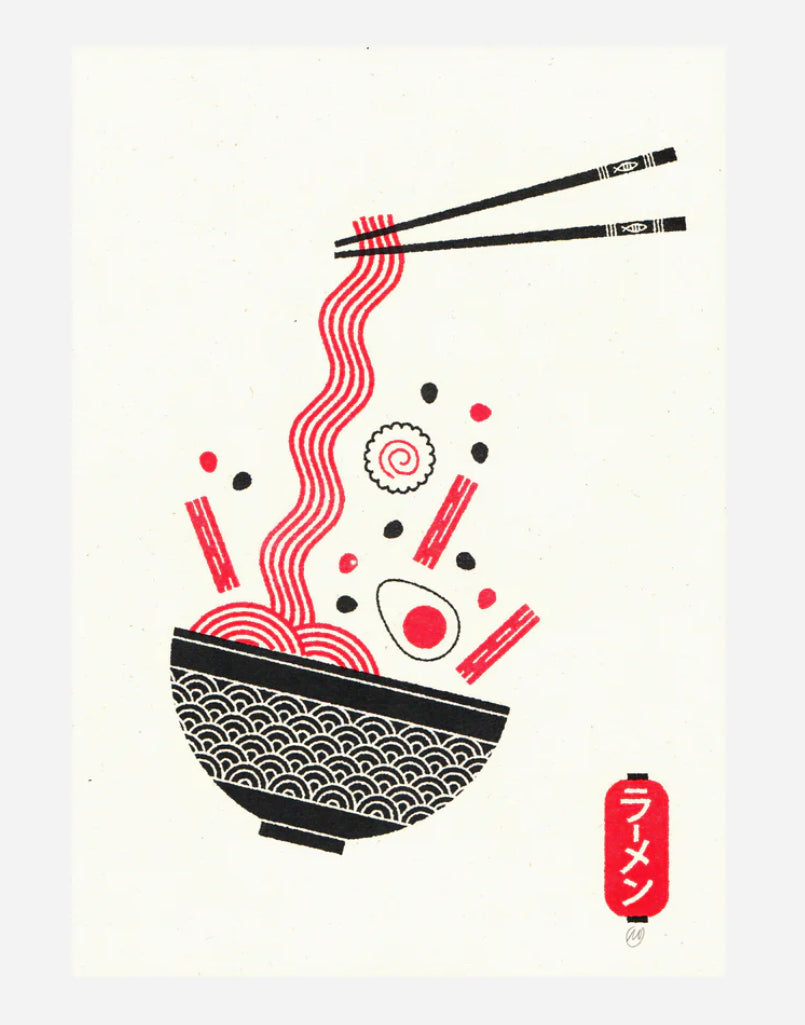 Ramen A4 Riso Print