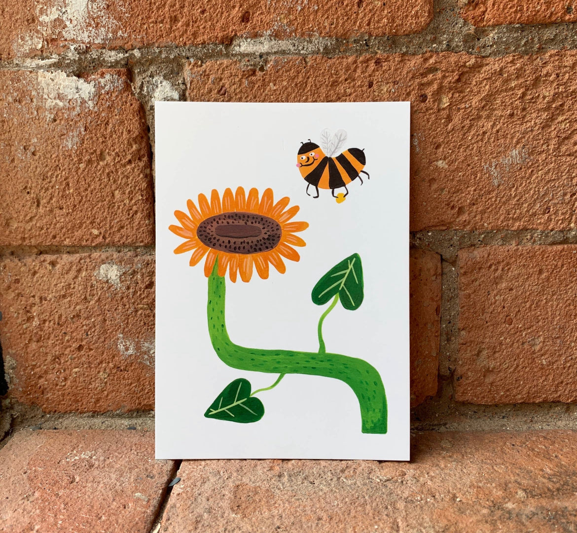 Bee and Sunflower Postcard