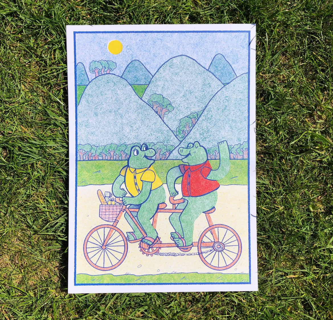 Frogs on a Tandem Print