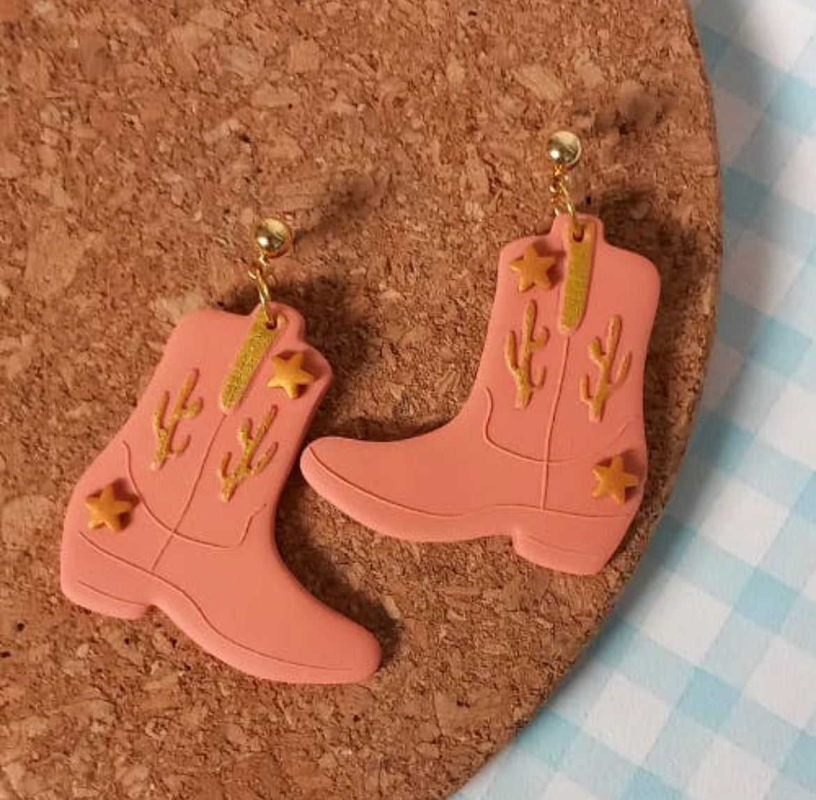 Cowboy Boots Polymer Clay Earrings