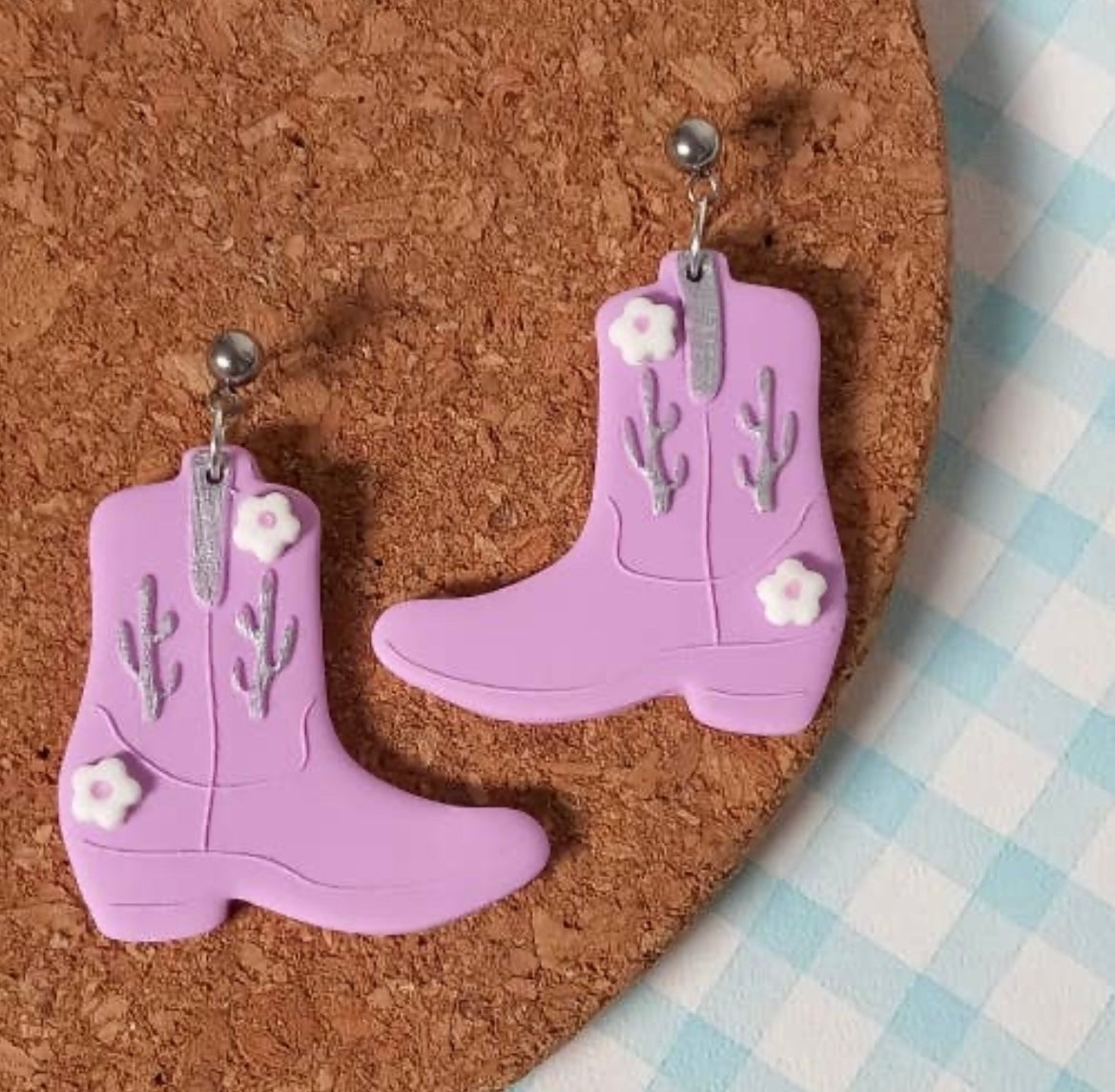 Cowboy Boots Polymer Clay Earrings