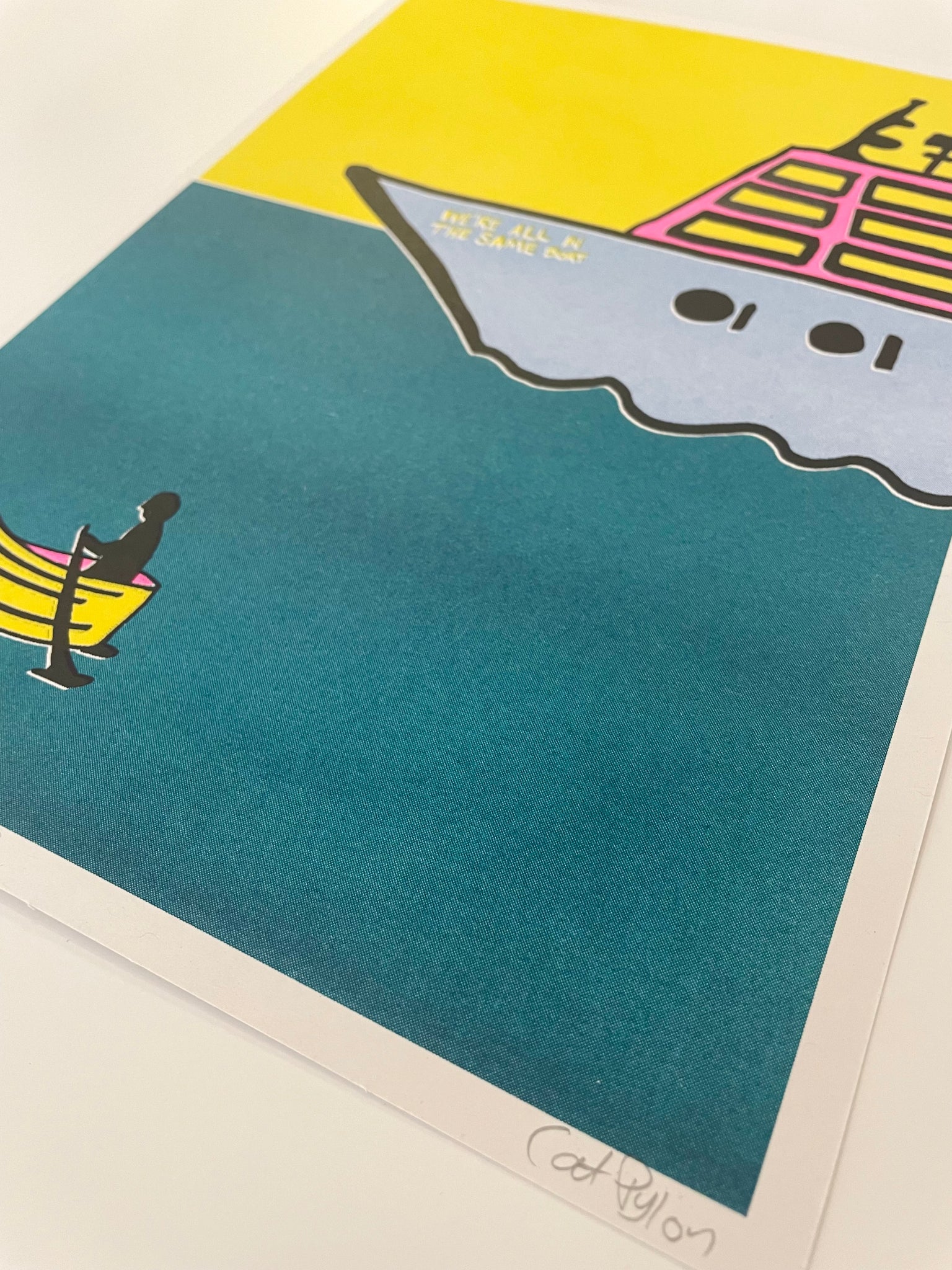 We're All in the Same Boat Riso Print