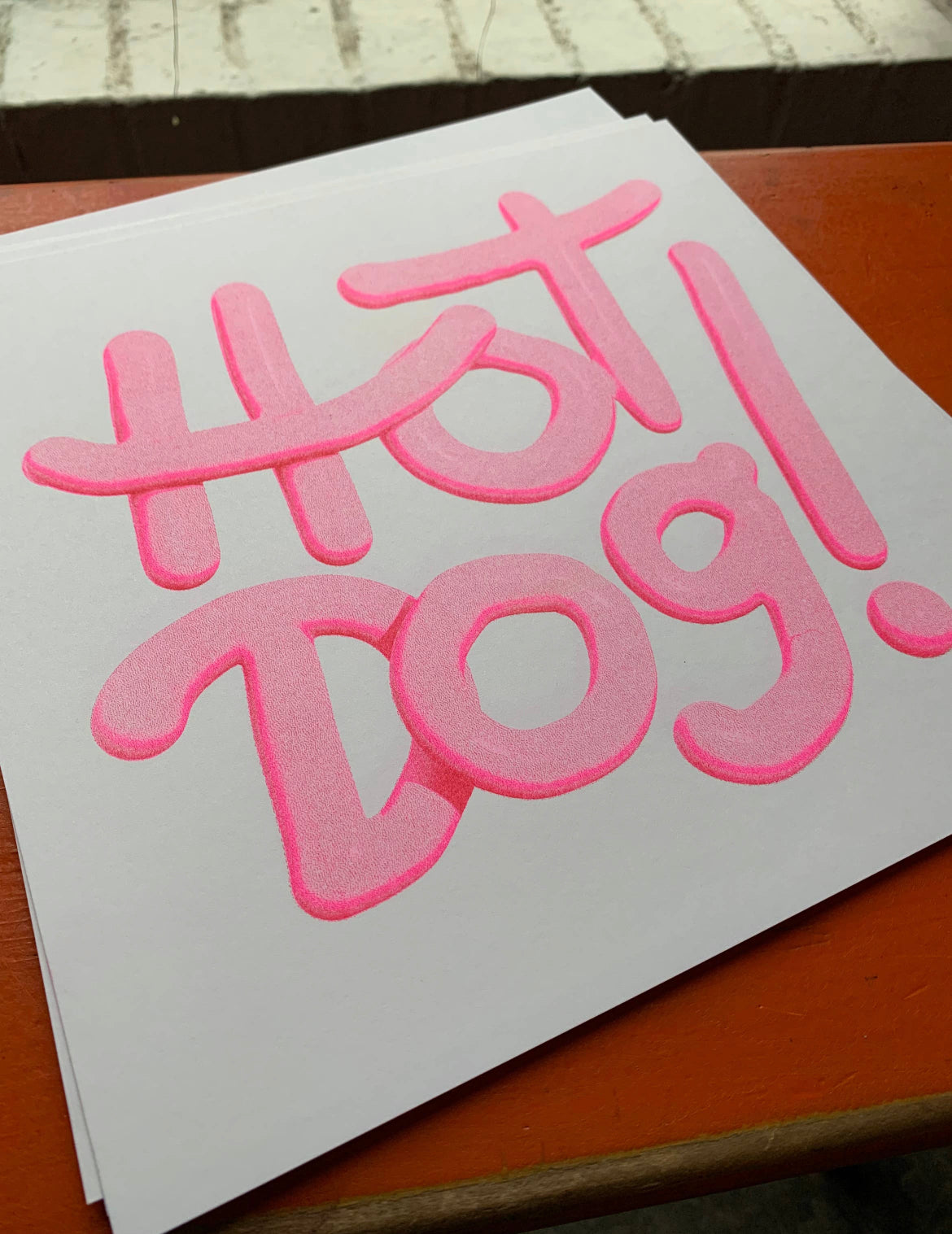 Hot Dog Riso Print