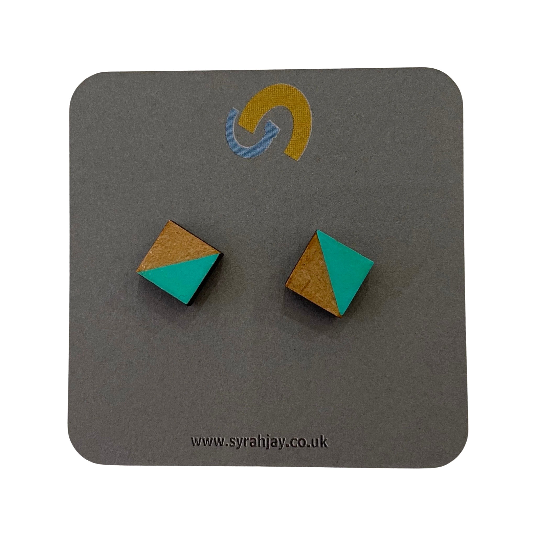 Geo Blok Geometric Square Shape Stud Earrings