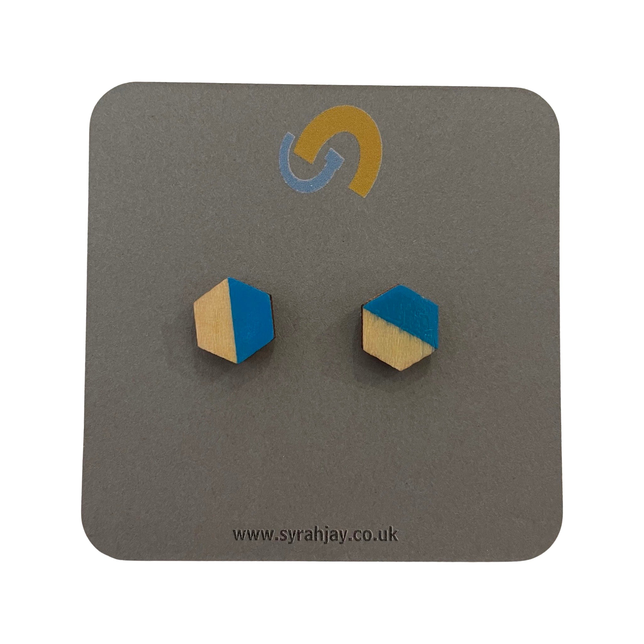 Geo Blok Geometric Hexagon Shape Stud Earrings