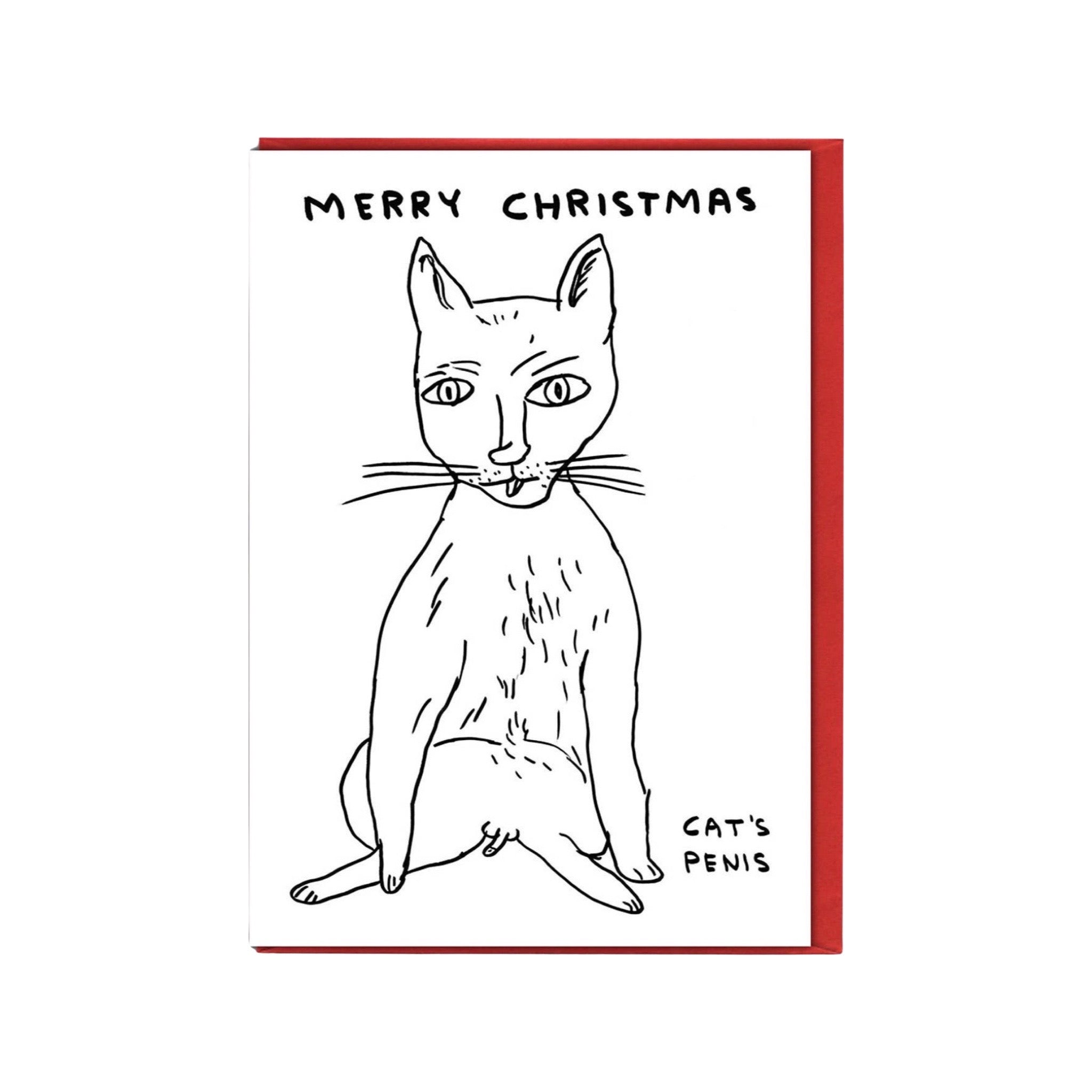 Cat's Penis Christmas Card