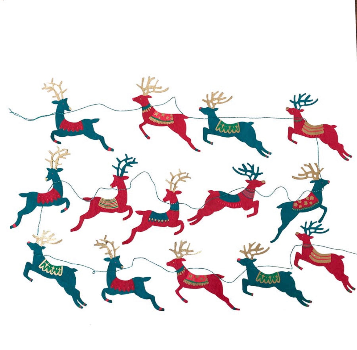 Colourful Reindeer Garland